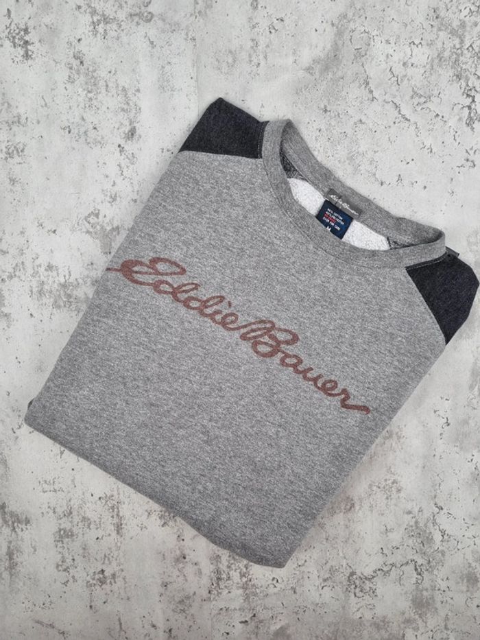 Sweat Eddie Bauer Gris (manches contrastées) - Taille M Hommes (mesures en photos)