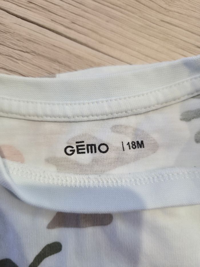 Tee-shirt manches courtes blanc à motifs, Gémo, 18 mois. - photo numéro 3
