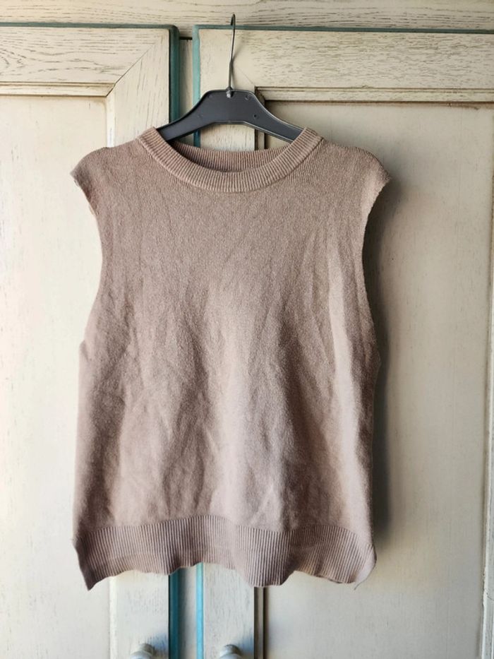 Pull sans manche beige Noisy May - photo numéro 3