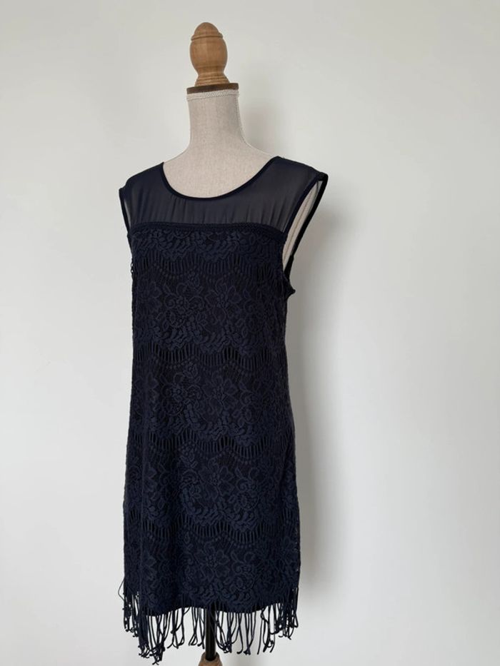 Robe bretelles tunique bleu marine Kleid dress Vestido Vestito jurk jumpsuit femme donna woman