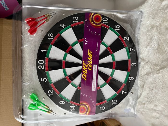 Jeu de Fléchettes double face 40 cm, Cible avec 6 fléchettes - photo numéro 2