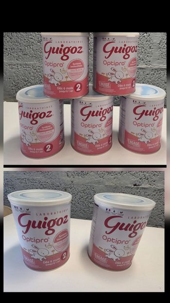 Lot  de 7 boites de lait guigoz  2 ème.age