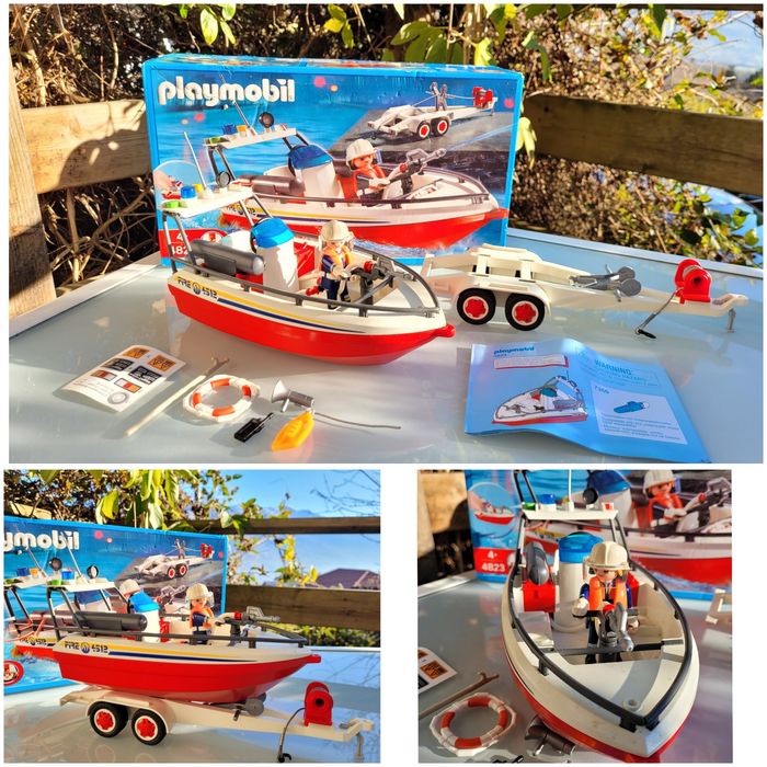Playmobil 4823 Bateau de Pompier avec boite et notice