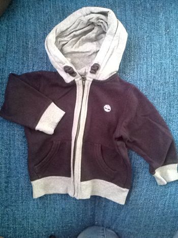 Veste à capuche Timberland bleu marine et gris - 3 ans