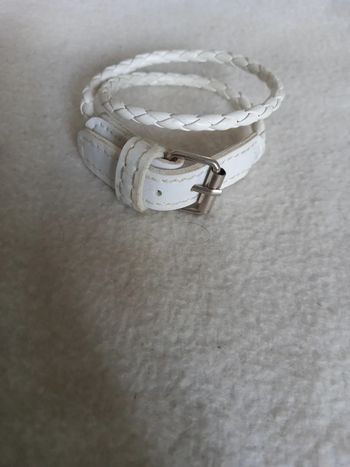 Bracelet cuir blanc