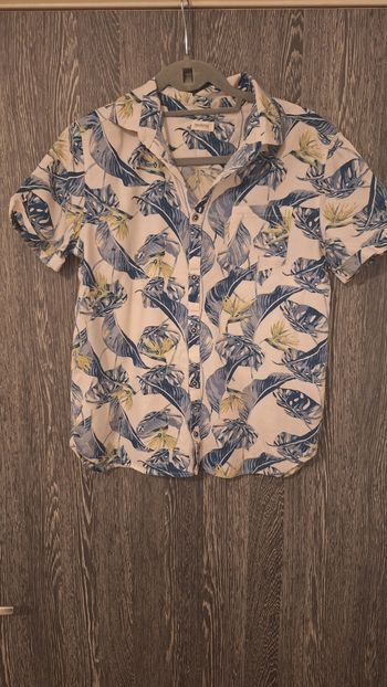 Chemise manches courtes imprimé végétal