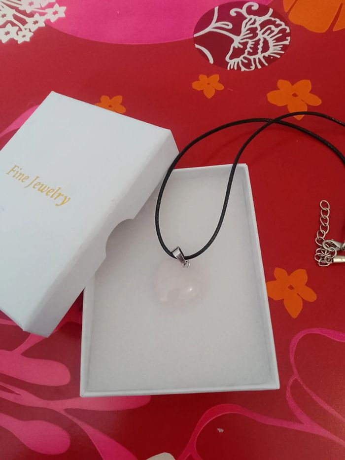 Collier coeur de cristal de quartz