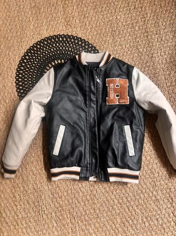 Bombers noir blanc camel