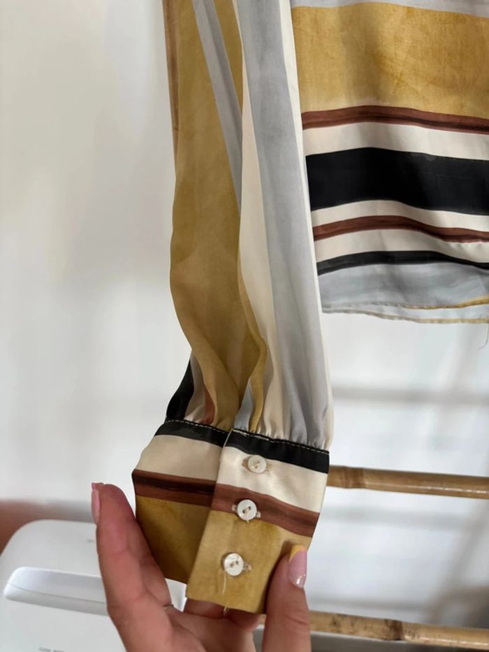 Haut cache cœur gris jaune noir Zara taille S - photo numéro 4