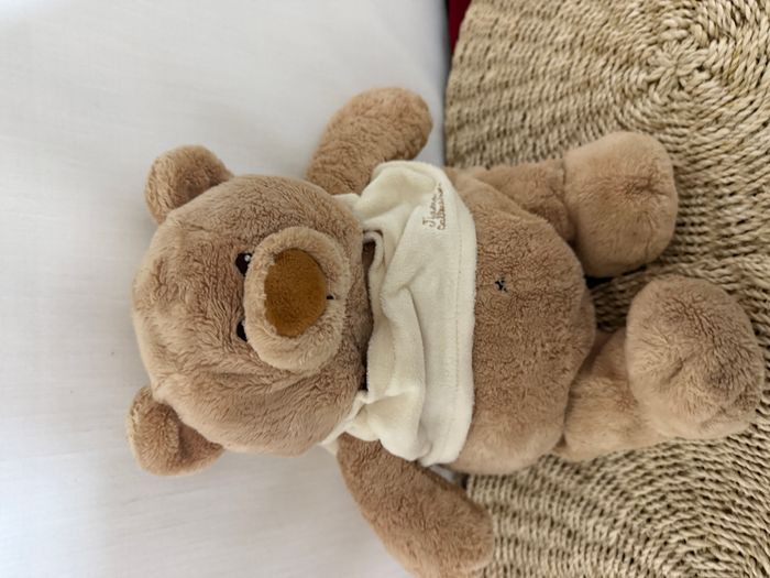 Doudou peluche ours ourson t-shirt beige tiamo collection