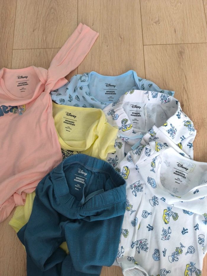 Lot fille 2 bodies ML / 2 MC / 2 pantalons Disney Amazon Essentials Thème Alice - 24 mois - photo numéro 2