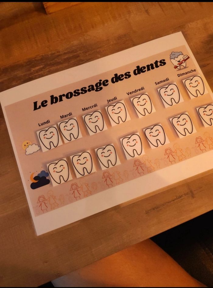 Tableau semaine brossage des dents - photo numéro 2