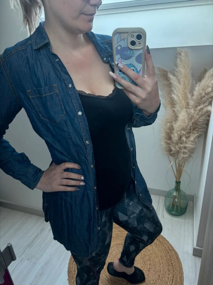 Veste chemise en jeans t 40 - photo numéro 2