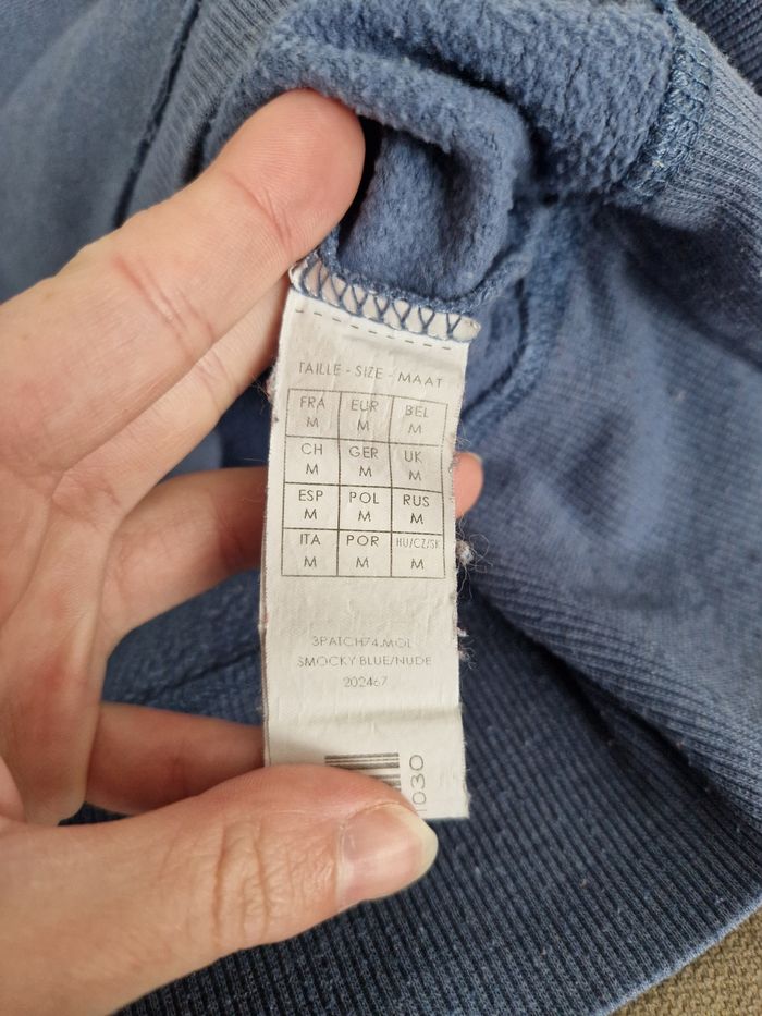 Sweat à capuche bleu avec inscription Mim - photo numéro 7