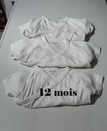 Lot 3 bodies blanc Kiabi