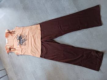 pyjama marron et abricot 38-40 Nightwear b.p.c