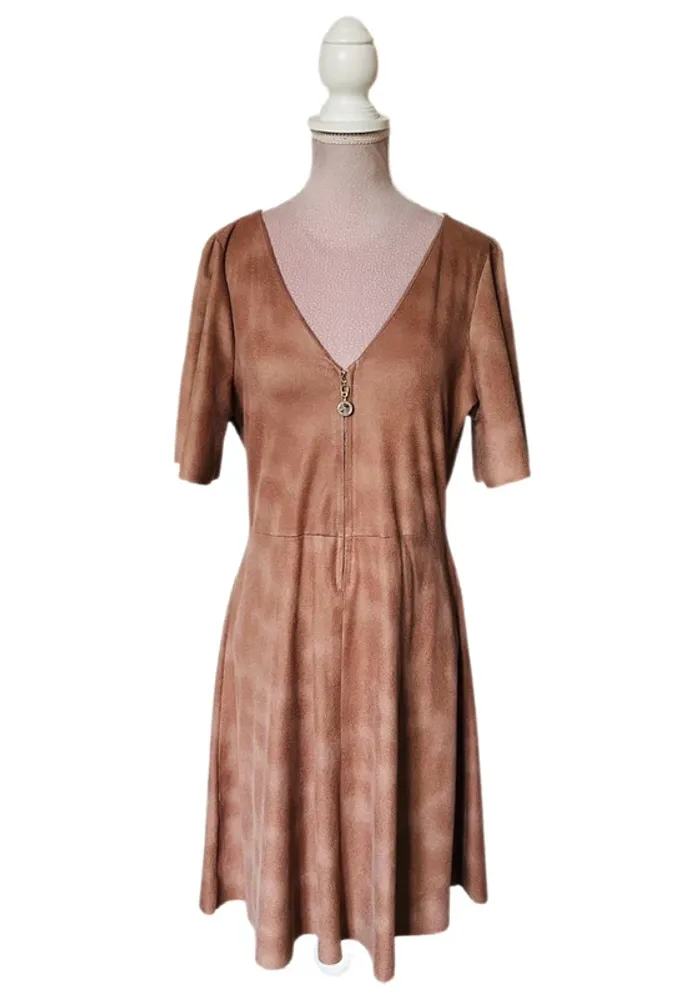 🧡🍁Robe automnale suédine bohème chic L/40 Suede-effect Boho dress🍁🧡 - photo numéro 9