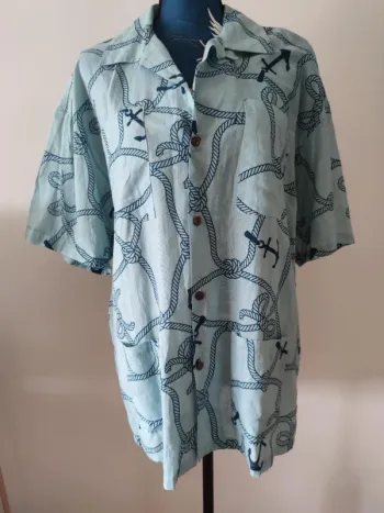 Chemise homme noeuds marins coton été