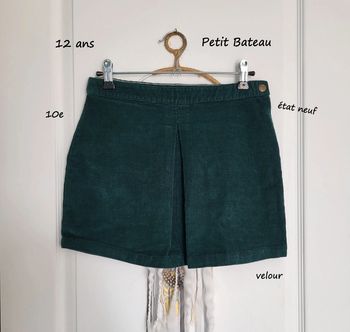 Jupe velour cert foncé Petit Bateau 12 ans