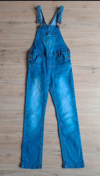 Salopette en jean bleu moyen clair uni galerie Lafayette 10 ans
