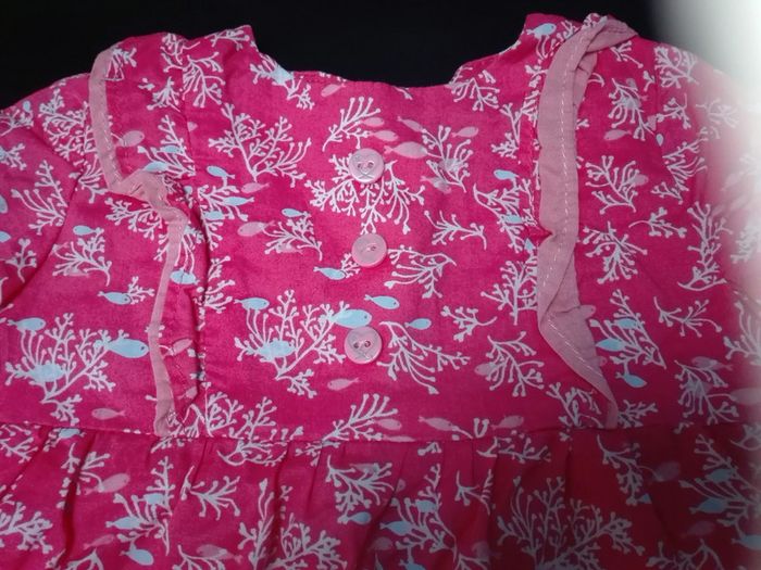 Tunique rose corail poissons - photo numéro 2