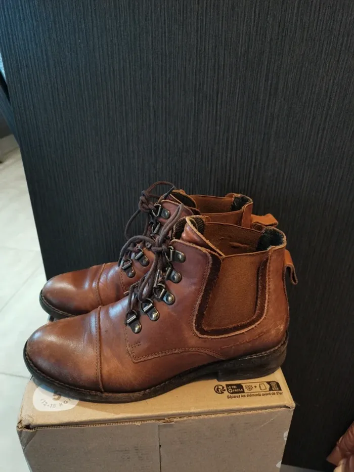 Bottines Marron cuir San marina - photo numéro 2