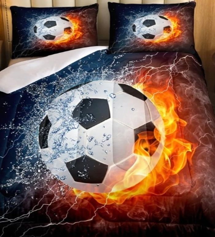 Couette ado enfant couvre lit microfibre football - photo numéro 4