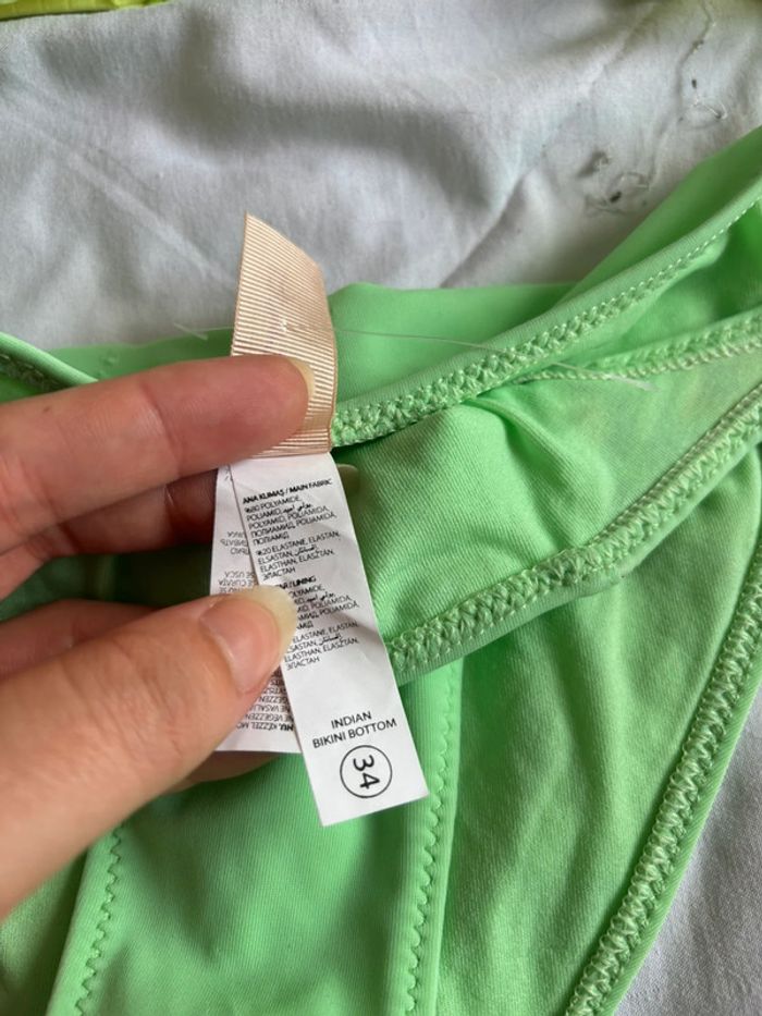Ensemble set 2 maillots de bain bikini jaune fluo croisé vert taille XS/34 neuf - photo numéro 4