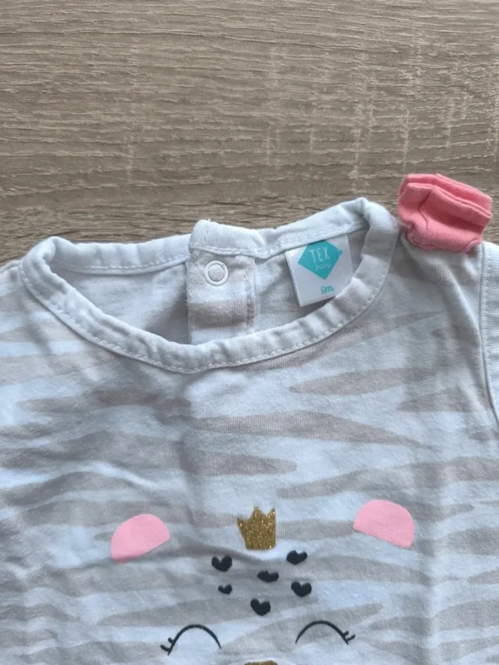 Barboteuse pyjama short 9 mois chat - photo numéro 3