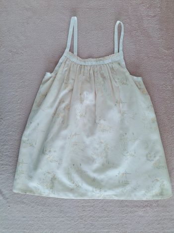 Top tunique à bretelles Repetto 10 ans modèle Septune crème motif danseuses