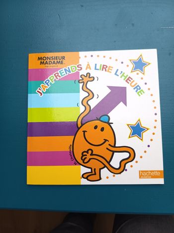 Livre d'apprentissage enfant J'apprends à lire l'heure avec Monsieur Madame