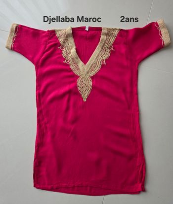 Djellaba 2/3ans fuschia maroc