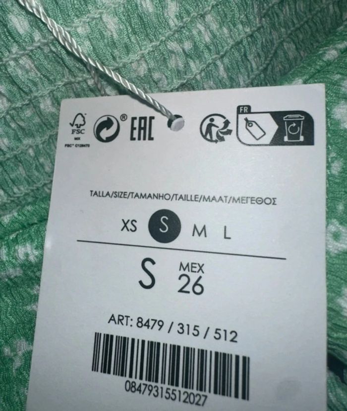 Combi short bustier fleuris vert neuf Bershka - photo numéro 3