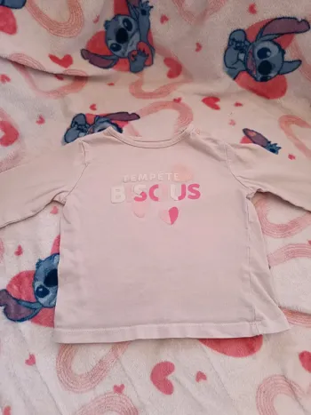 T-shirt manche longue rose gemo taille 9M