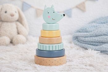 Tour empilable bois bébé neuve wolf monněka tutete