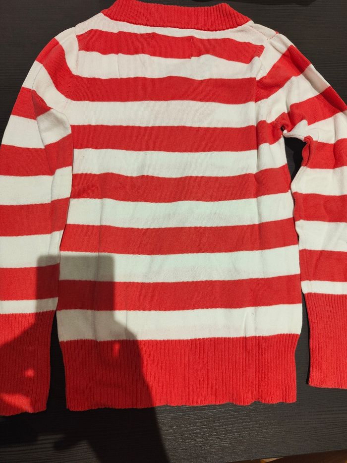 Pull rayé rouge et blanc - photo numéro 3