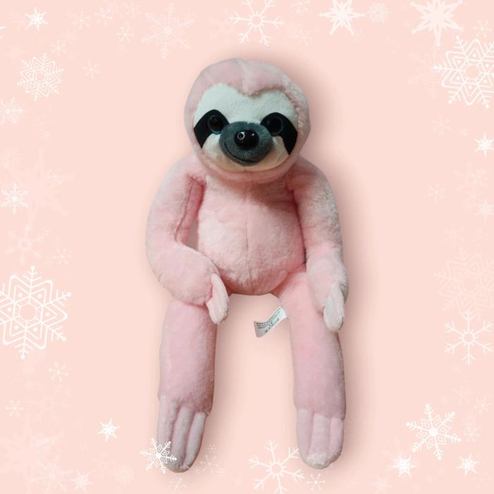 🦥Peluche paresseux rose yeux brillants 🦥