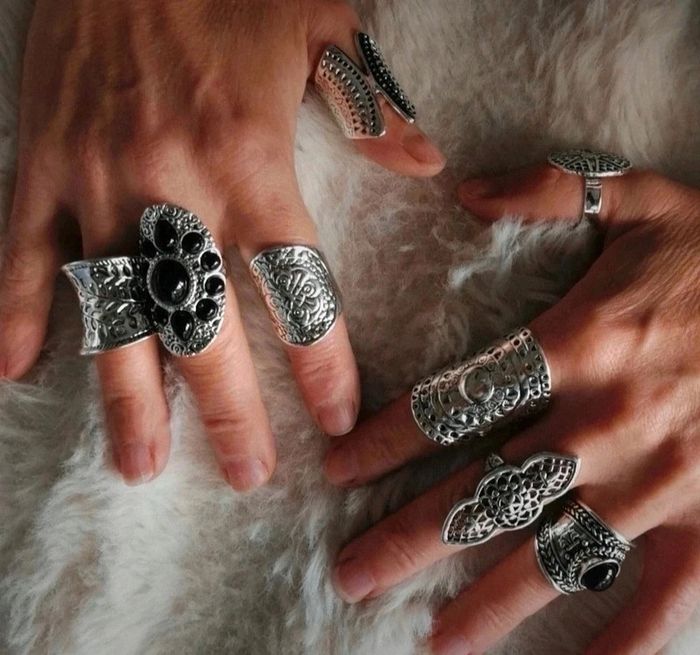 A41 lot de 8 bagues bohème rétro diverses taille neuve - photo numéro 4