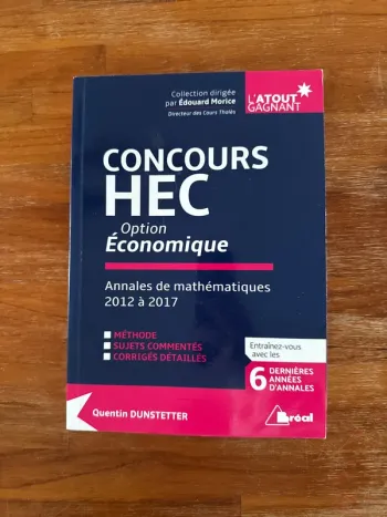 Livre concours, HEC, option économie