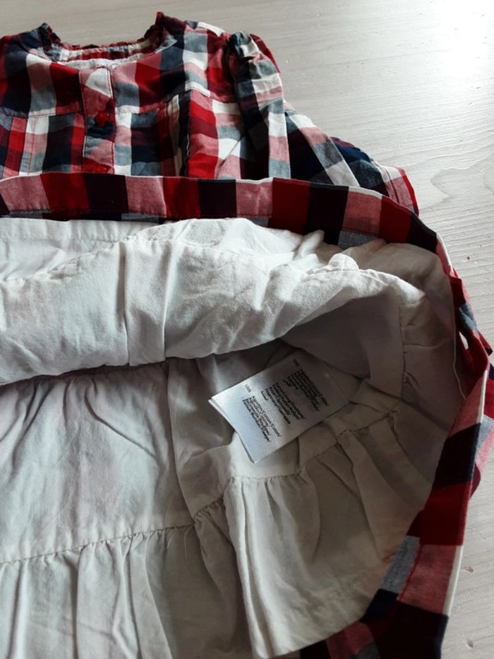 Robe écosse carré avec nœuds doublé coton T. 3 ans (98cm) - photo numéro 3