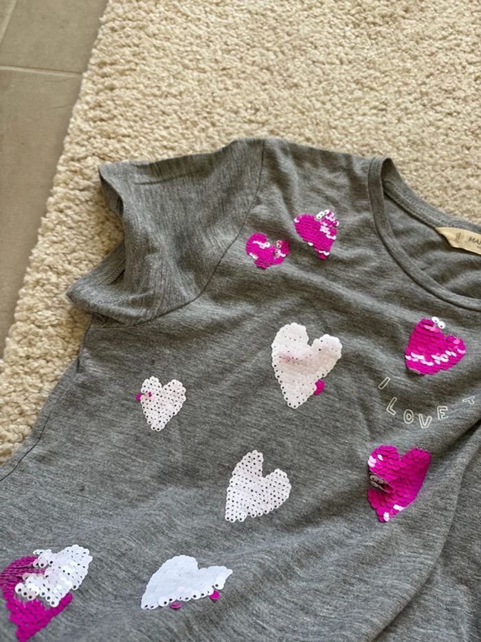 T shirt gris à cœurs - photo numéro 4