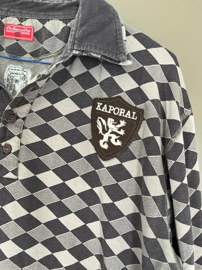 Polo homme à motifs gris manches longues taille XL Kaporal - photo numéro 3