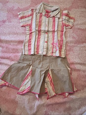 Ensemble printemps/été chemise et jupe petite fille