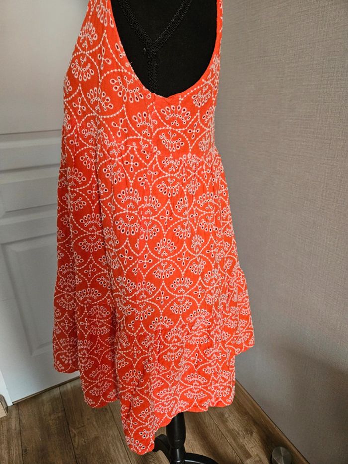 Robe Arielle écru fond corail Sézane - photo numéro 7
