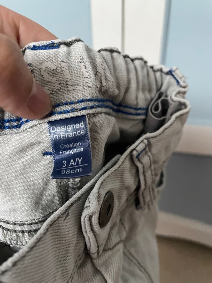 Short en jean gris, 3 ans , okaidi - photo numéro 3