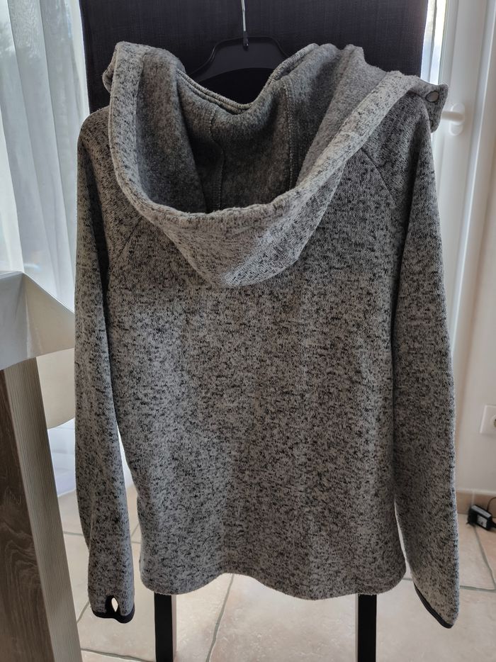 Gilet zippé gris chiné - photo numéro 2