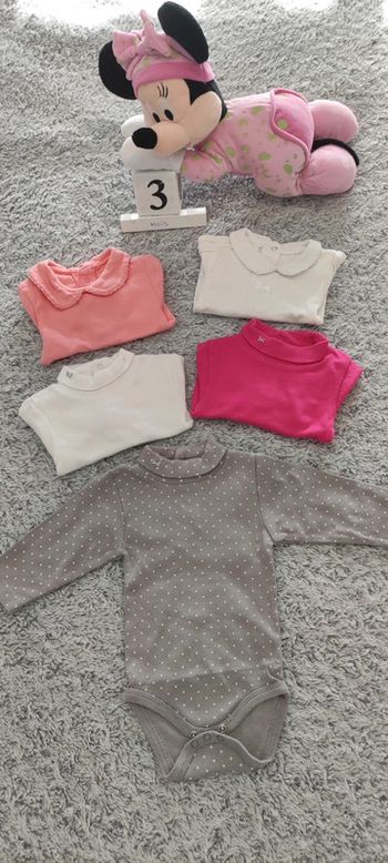 Bodies manches longues T:3 mois.