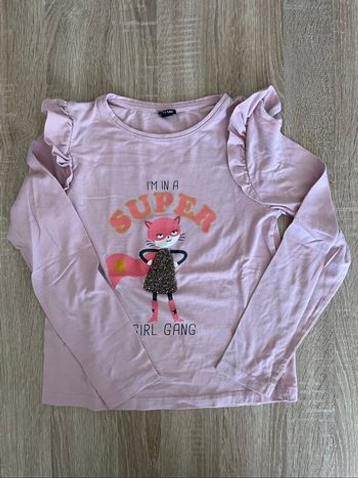 Lot vêtements fille 10 ans jeans pantalon et haut manche longue - photo numéro 4