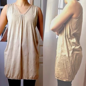 Robe en suedine beige