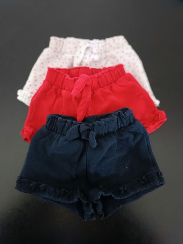 Lot shorts fille 12 mois